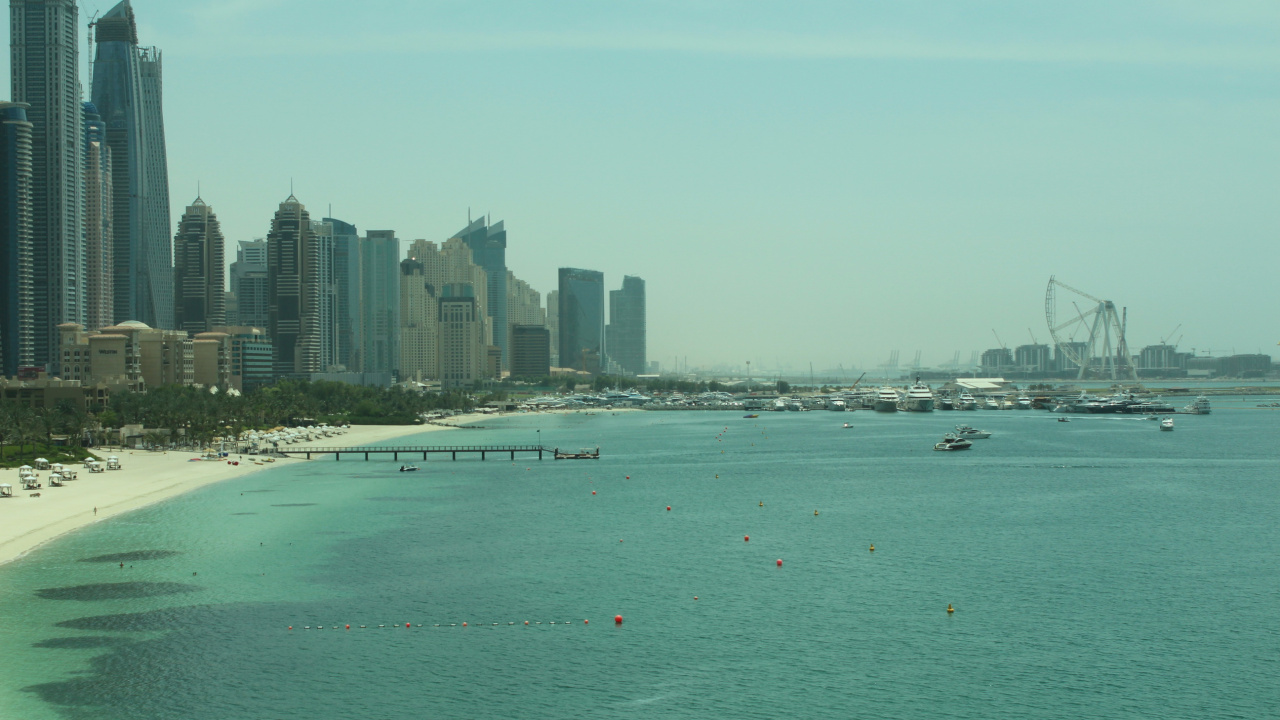 Обои море, побережье, пляж, берег, линия горизонта в разрешении 1280x720