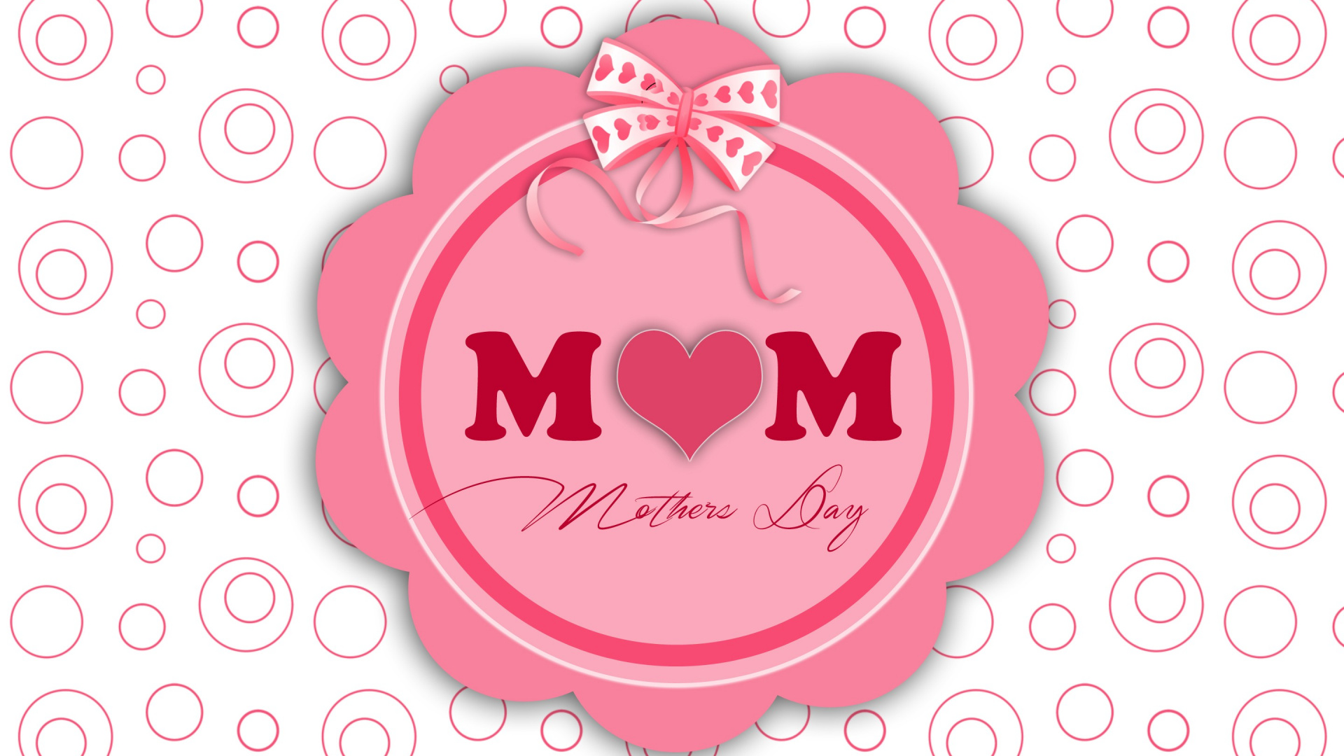 Обои День Матери, розовый, текст, сердце, картинка в разрешении 1920x1080