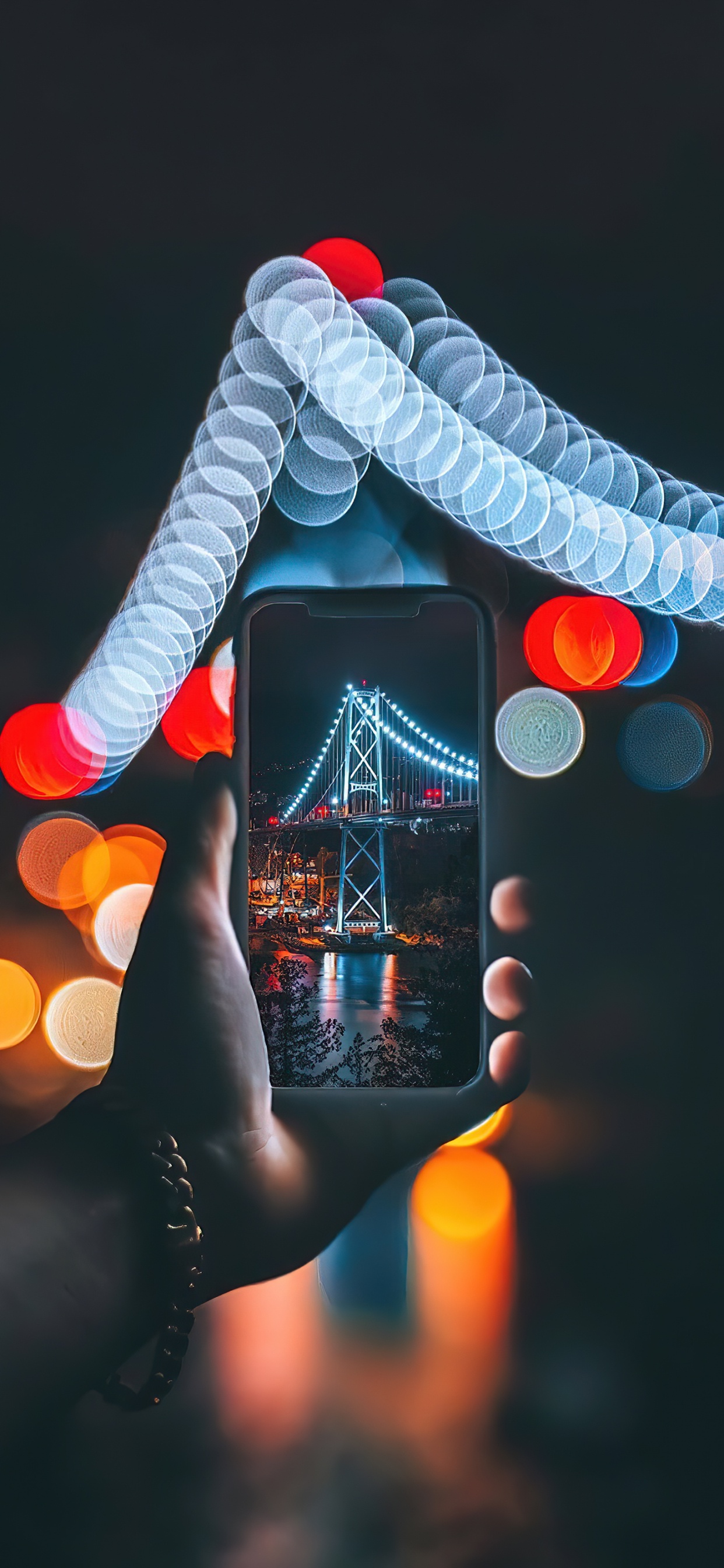 Обои освещение, рукав, жест, ориентир, развлечение в разрешении 1242x2688