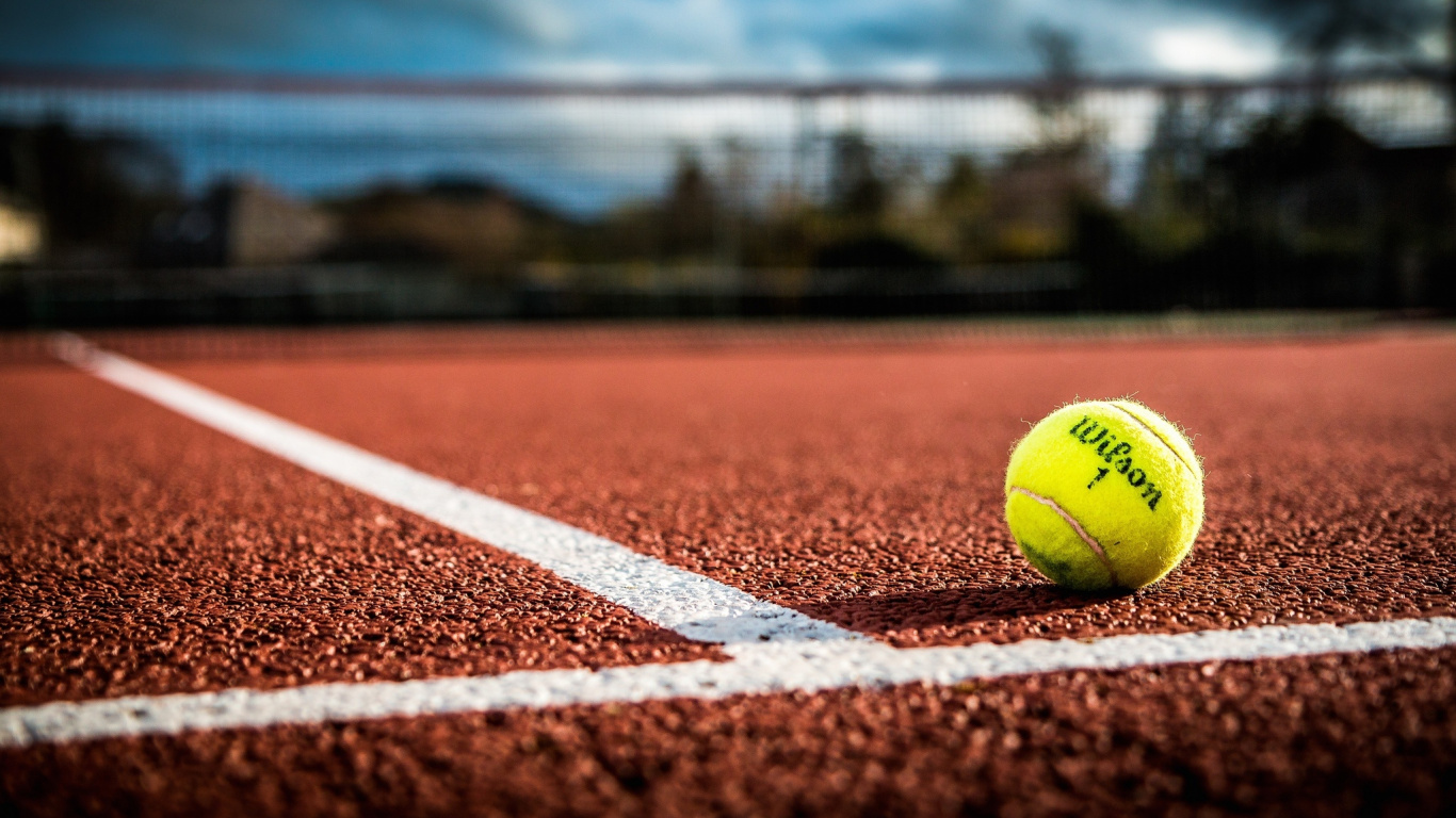 Обои теннис, теннисный мяч, теннисный центр, мяч, спортивные объекты в разрешении 1366x768