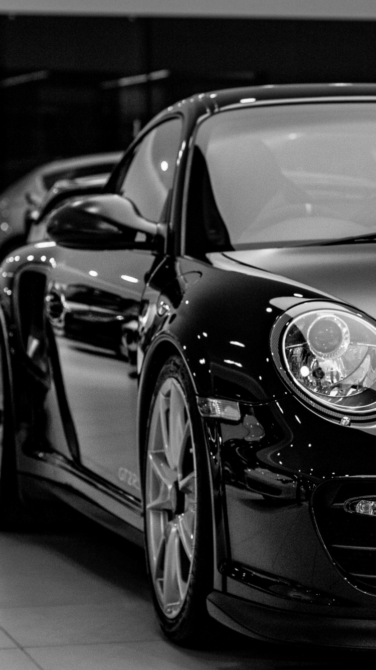 Обои суперкар, черный, спорткар, автомобиль, моторный транспорт в разрешении 750x1334