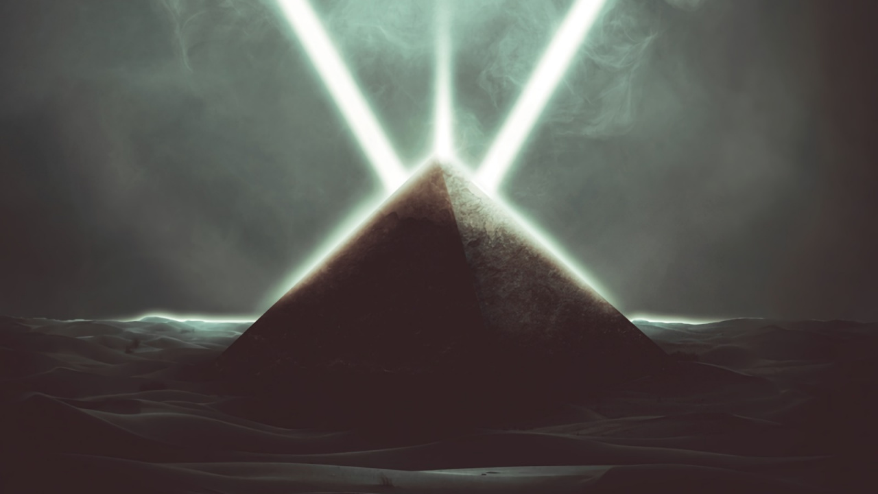 Обои свет, линия, треугольник, блик, иллюстрация в разрешении 1280x720