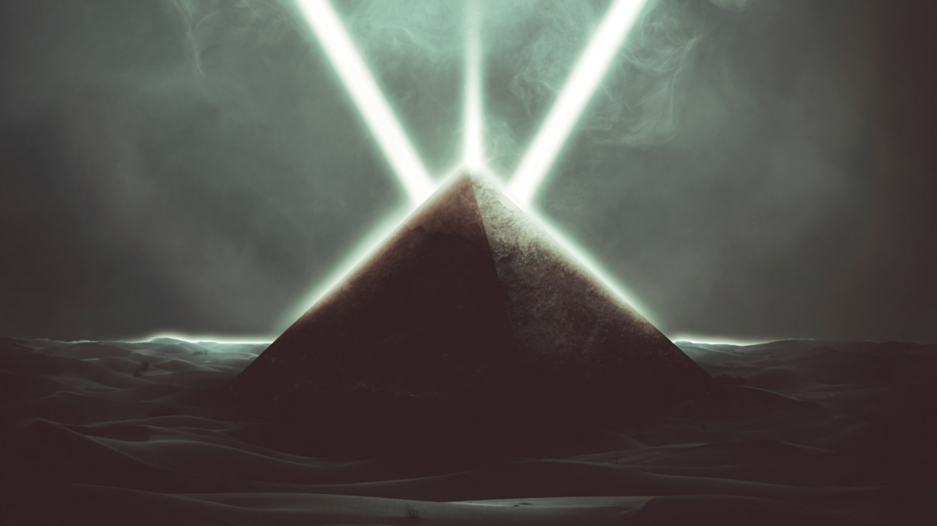 Обои свет, линия, треугольник, блик, иллюстрация в разрешении 1366x768