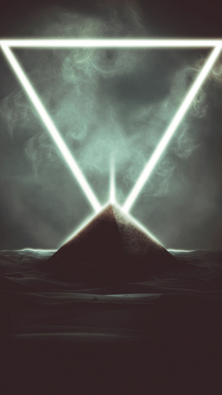 Обои свет, линия, треугольник, блик, иллюстрация в разрешении 750x1334