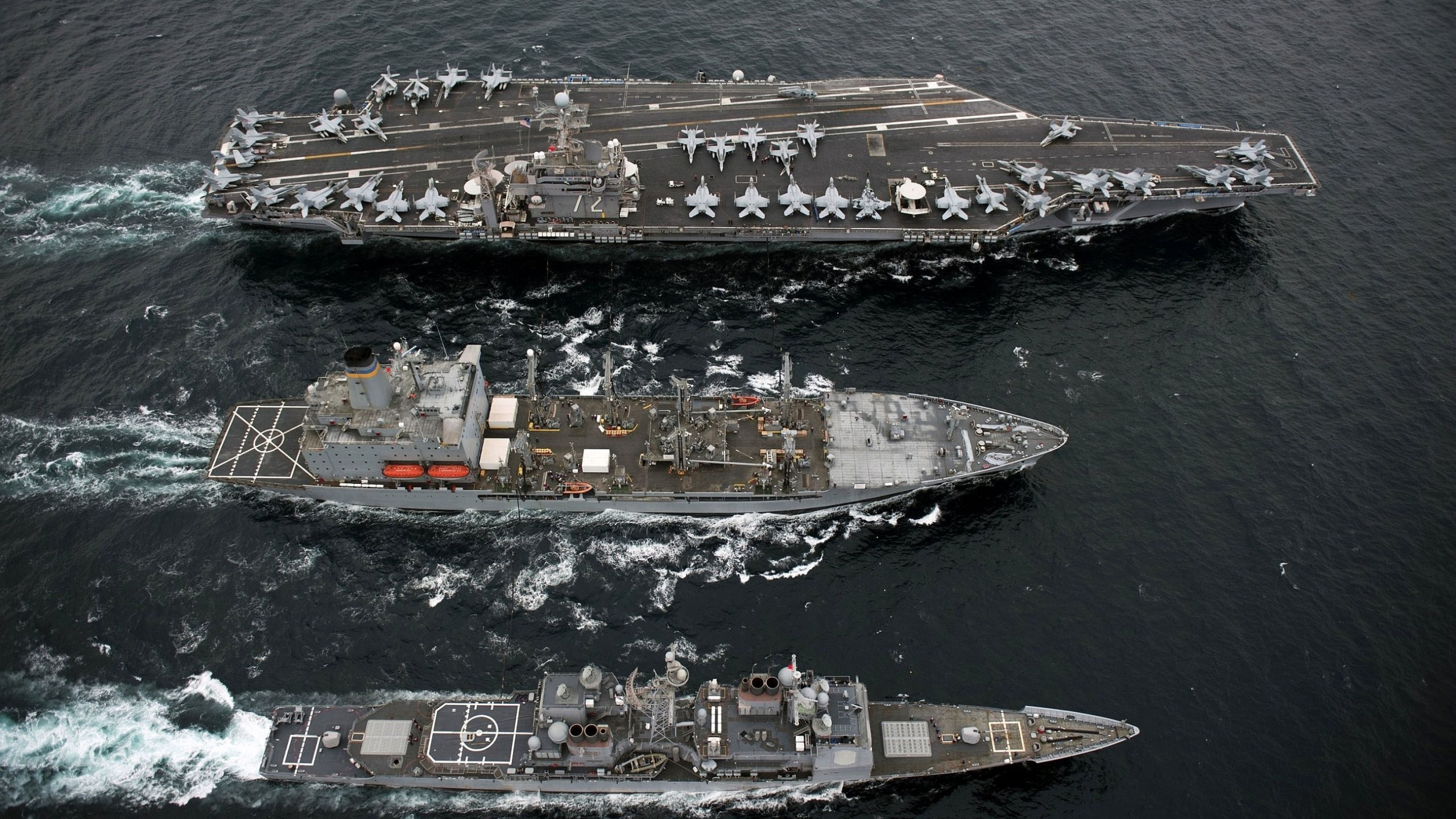 Обои Авианосец Авраам Линкольн КППВ-72, авианосец, военный корабль, военно морской флот США, Линкор в разрешении 2560x1440