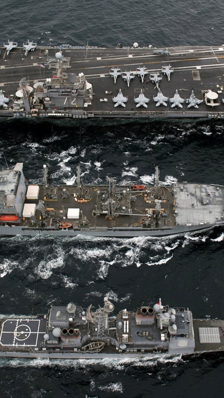 Обои Авианосец Авраам Линкольн КППВ-72, авианосец, военный корабль, военно морской флот США, Линкор в разрешении 750x1334