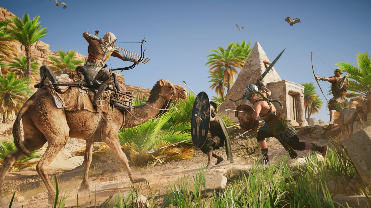 Обои assassins creed origins, assassins creed, ubisoft, ubisoft Монреаль, пейзаж в разрешении 1280x720