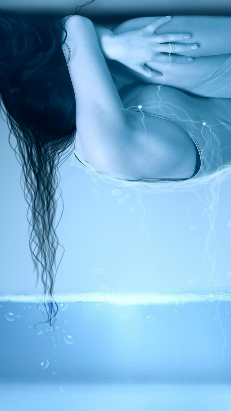 Обои синий, вода, лед, замораживание, холодно в разрешении 750x1334