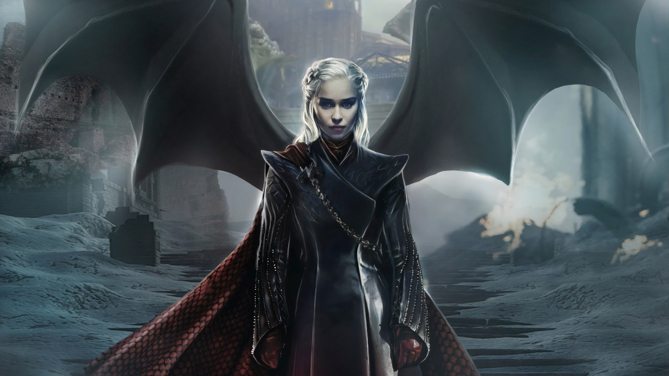 Обои дейенерис таргариен, Игра престолов, Эмилия Кларк, Дом Таргариенов, иллюстрация в разрешении 1366x768