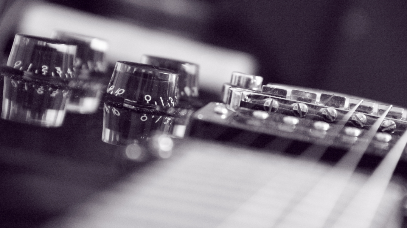 Обои электрогитара, строка, акустическая гитара, электронный инструмент, металл в разрешении 1366x768