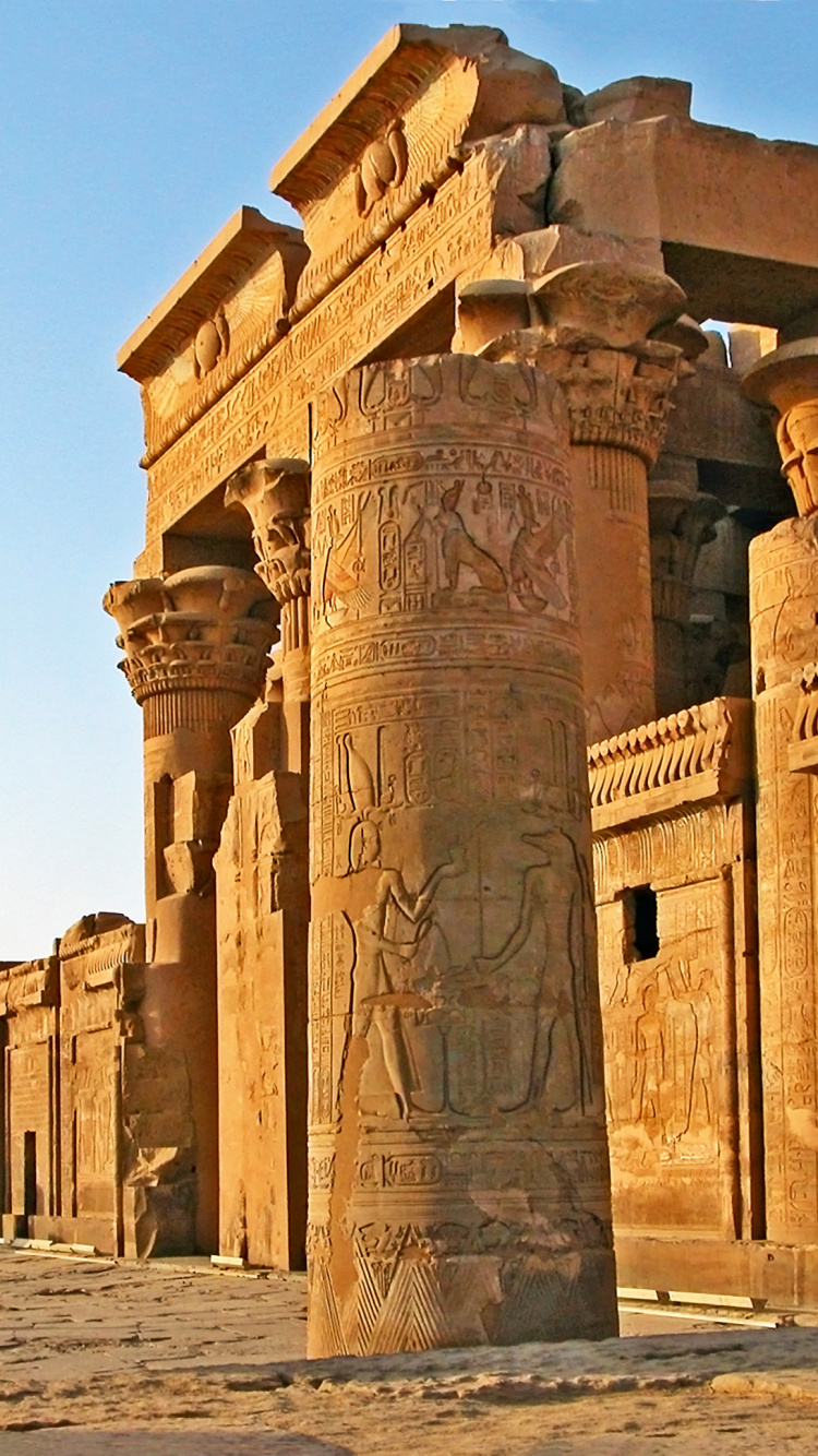Обои Нил, египетский храм, древняя история, историческое место, археологический памятник в разрешении 750x1334