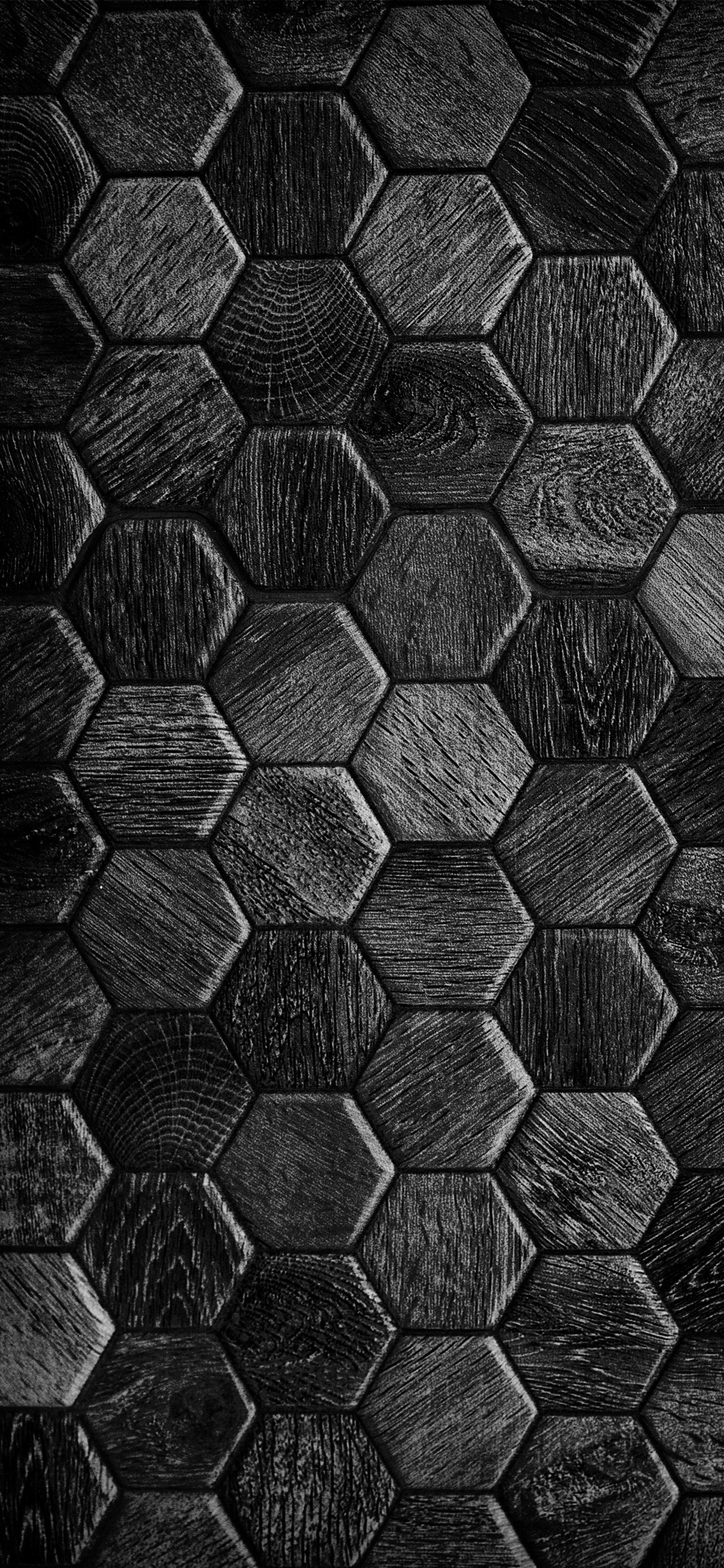 Обои серый цвет, черный и белый, арт, симметрия, полутона и оттенки в разрешении 1125x2436