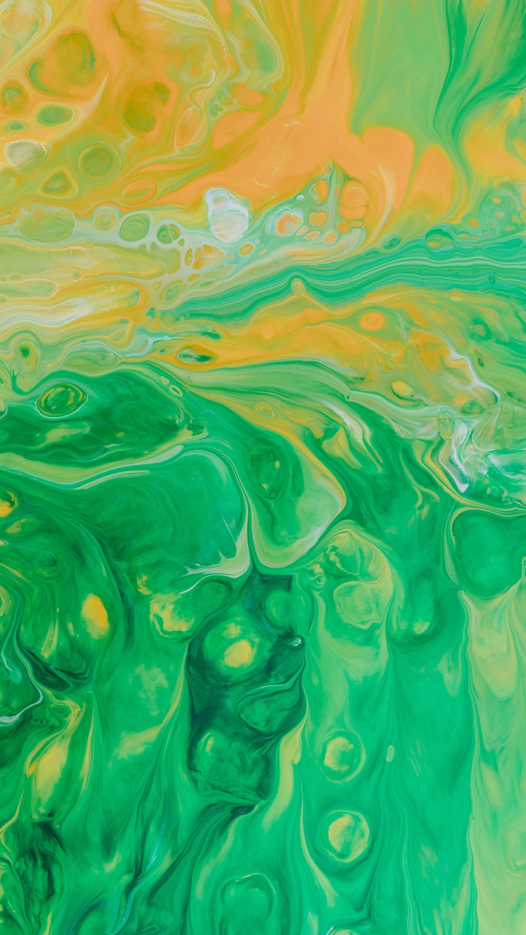 Обои живопись, акриловая краска, акварельная живопись, зеленый, вода в разрешении 1080x1920