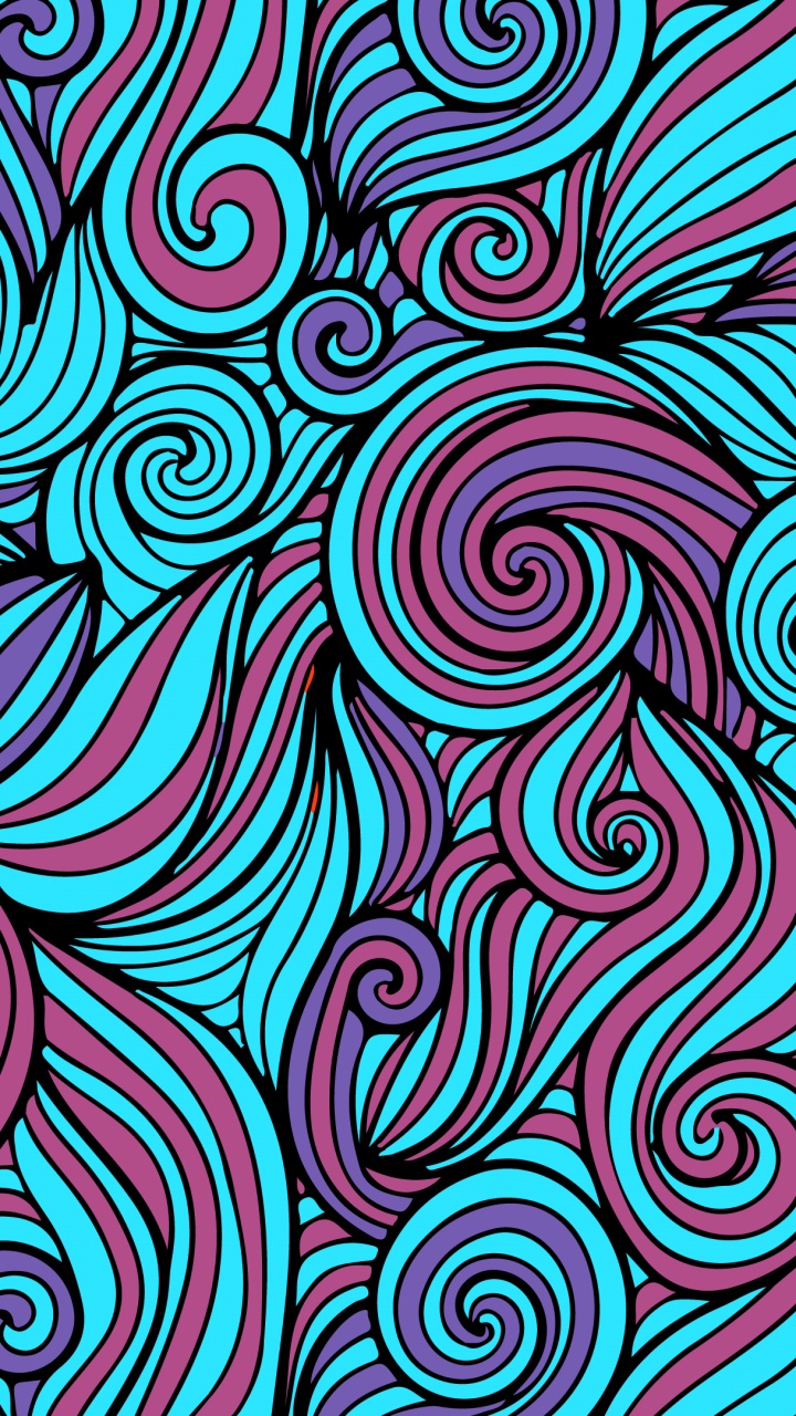 Обои узор, дизайн, синий, лазурный, зеленый в разрешении 720x1280