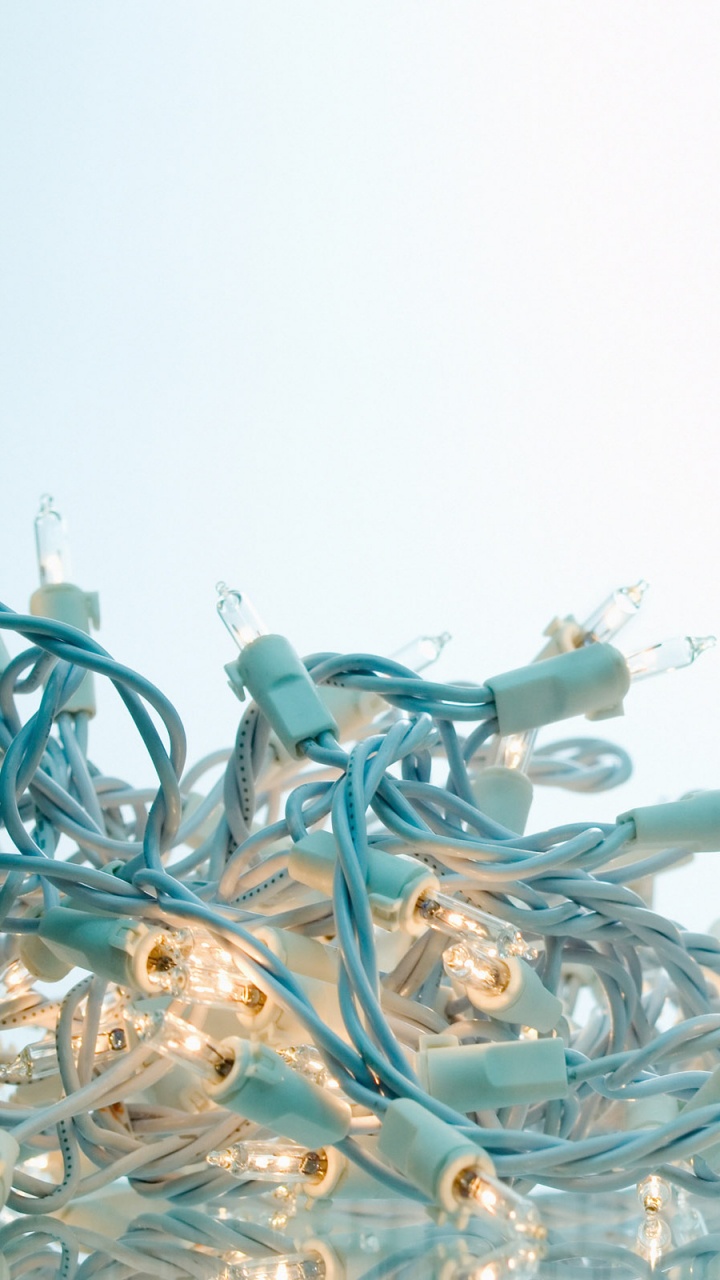 Обои Рождественский день, Рождественские огни, бирюза, Рождество, праздник в разрешении 720x1280