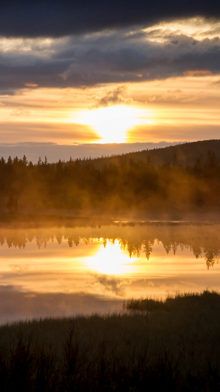 Обои закат, рассвет, вечер, утро, восход солнца в разрешении 750x1334
