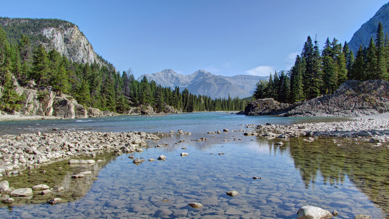 Обои реки боу, парк, национальный парк, гора, природа в разрешении 1280x720