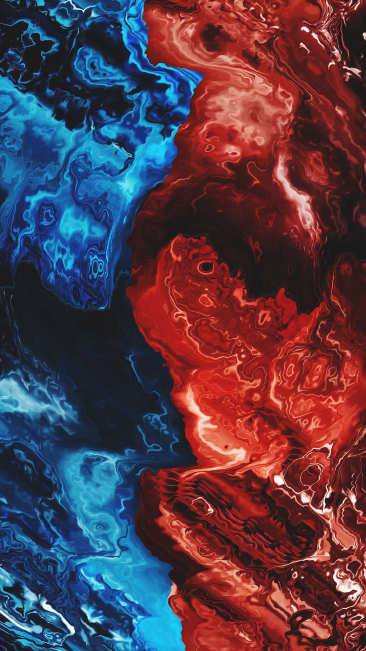 Обои вулканического рельефа, лава, арт, вода, рок в разрешении 750x1334