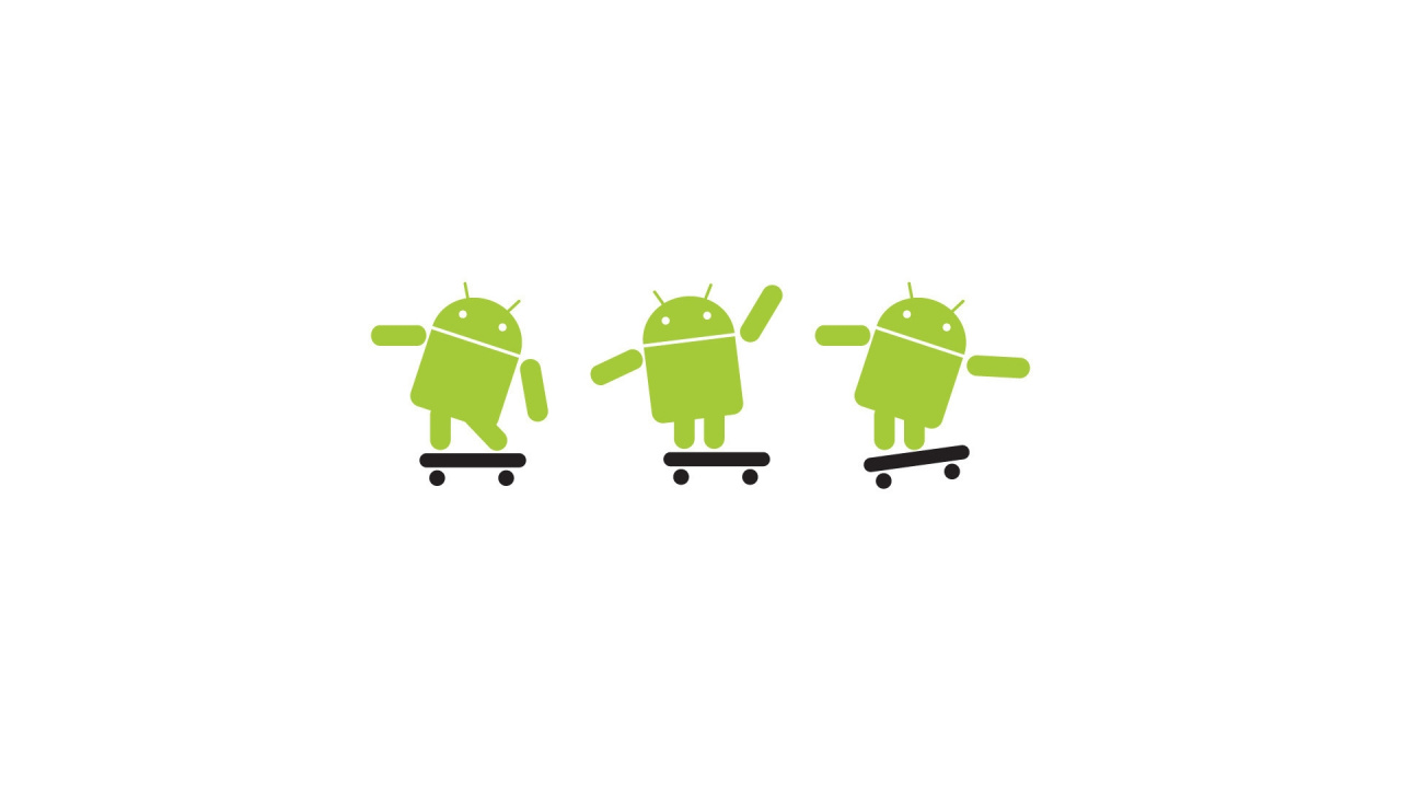 Обои андроид, зеленый, лого, текст, мобильное приложение в разрешении 1280x720