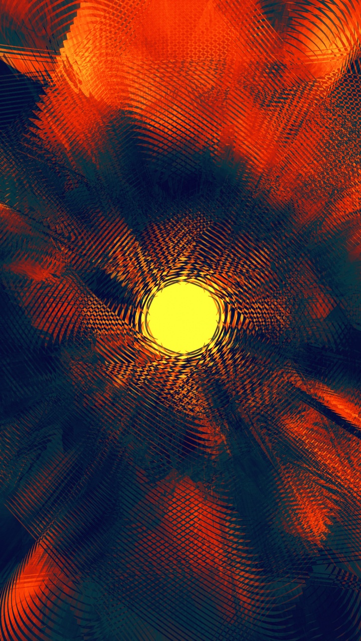 Обои фрактальное искусство, синий, красный цвет, Апельсин, свет в разрешении 720x1280