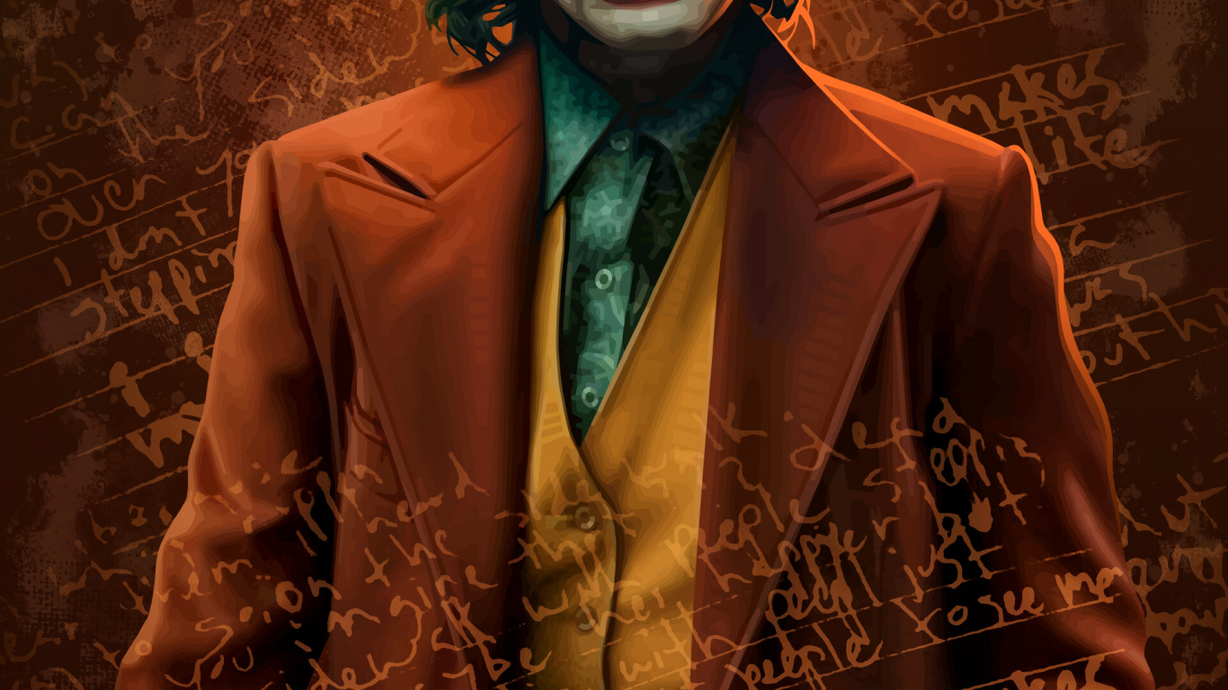 Обои Джокер, Хоакин Феникс, Харли Квинн, Бэтмен, костюм в разрешении 1366x768