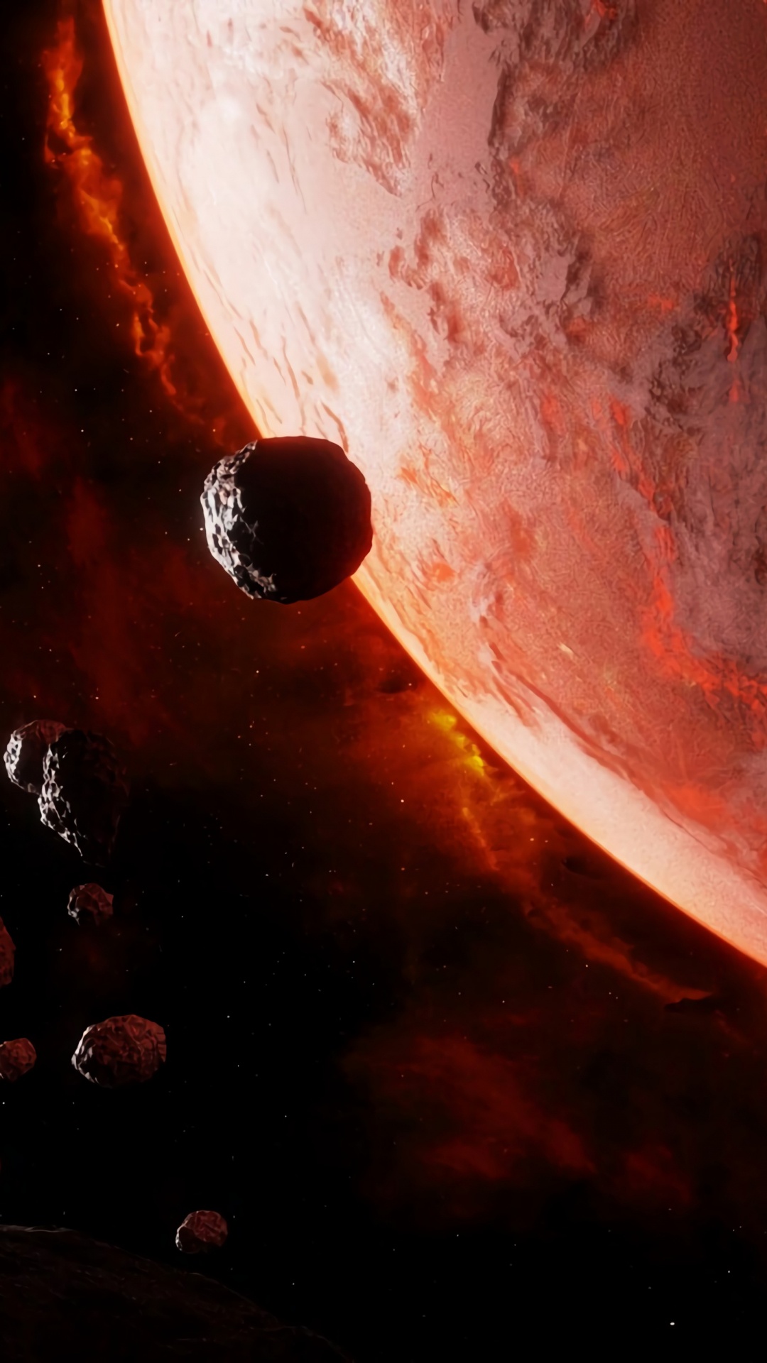 Обои планета, земля, космос, астрономический объект, красный цвет в разрешении 1080x1920