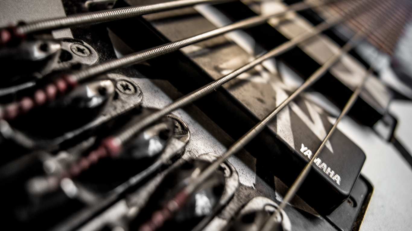 Обои гитара, басгитара, электрогитара, струнный инструмент, музыкальный инструмент в разрешении 1366x768