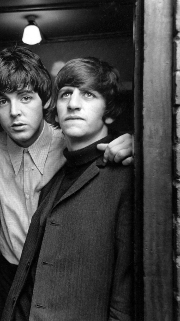 Обои пол Маккартни, Джон Леннон, Ринго Старр, Джордж Харрисон, The Beatles в разрешении 750x1334