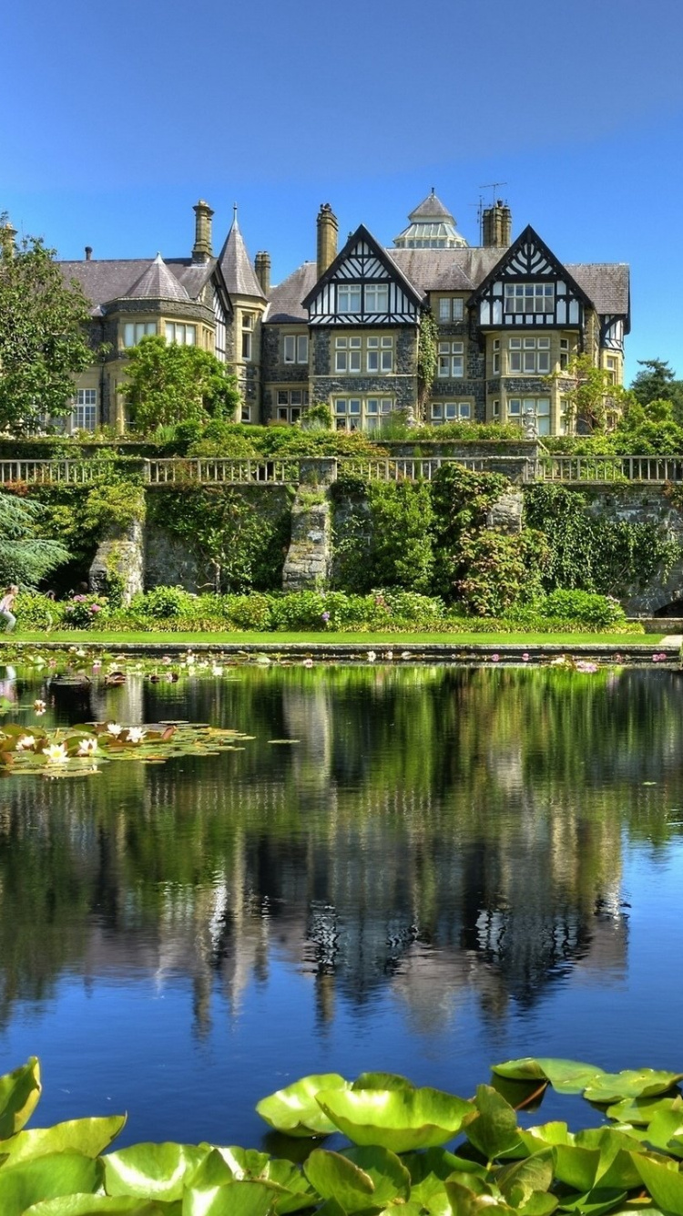 Обои сад, природа, отражение, имущество, водный путь в разрешении 750x1334