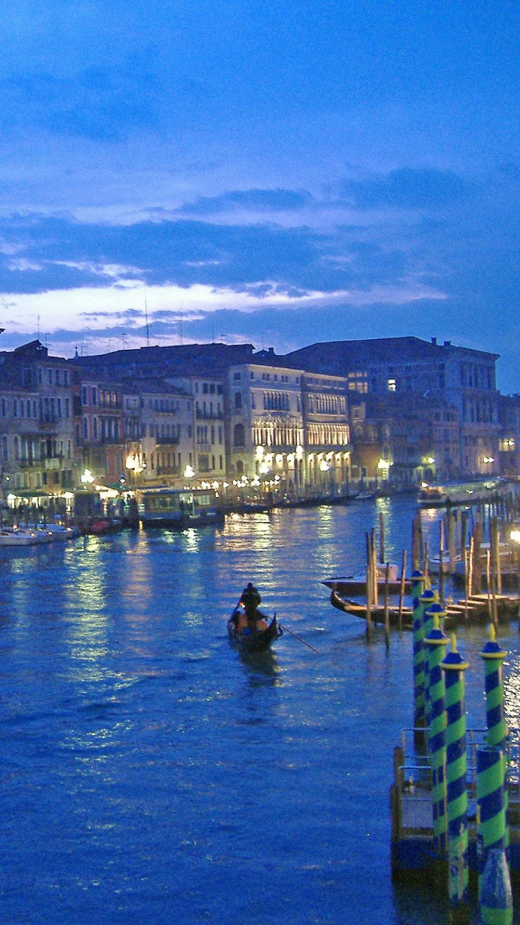 Обои Гранд-канал, мост Риальто, путешествие, гондола, перевозка воды в разрешении 750x1334