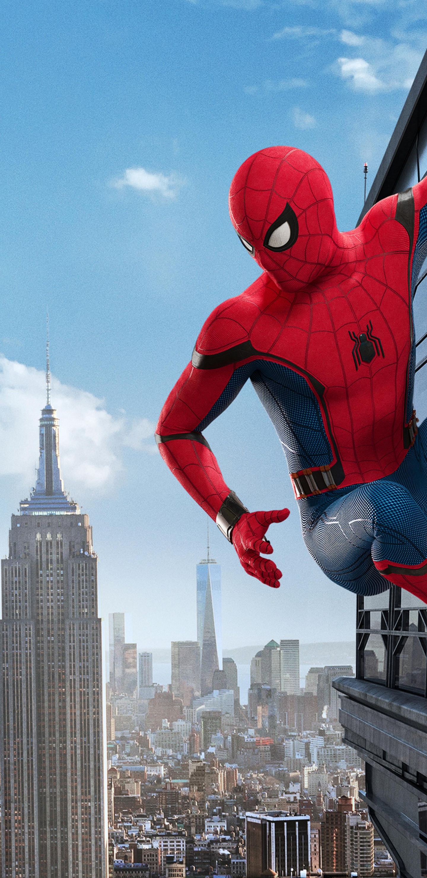 Обои человек-паук, чудо человек-паук майл моралес, комиксы Марвел, здание, облако в разрешении 1440x2960