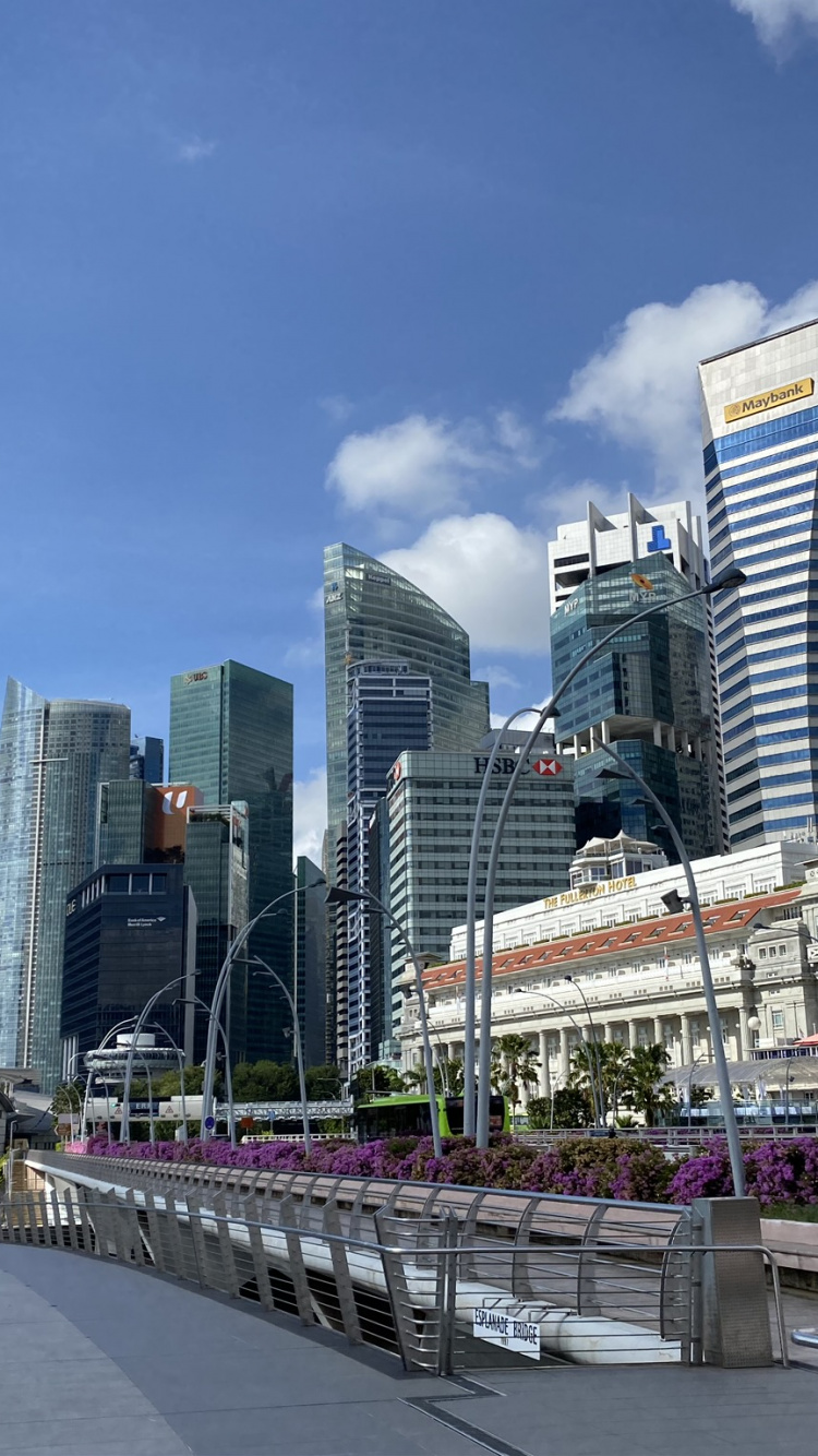 Обои Сингапур, башня, дневное время, город, городской район в разрешении 750x1334