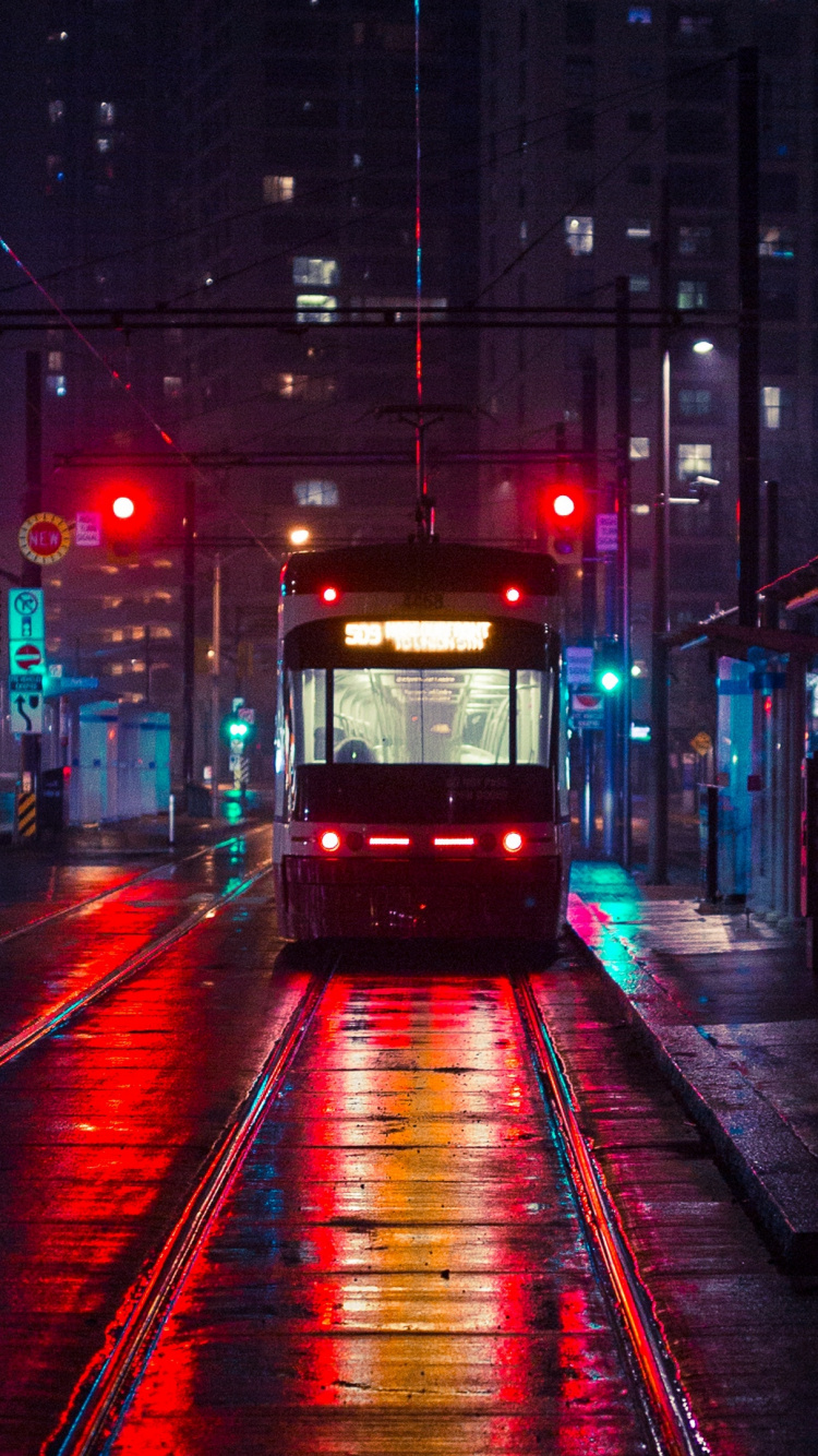 Обои город, ночь, свет, городской район, освещение в разрешении 750x1334