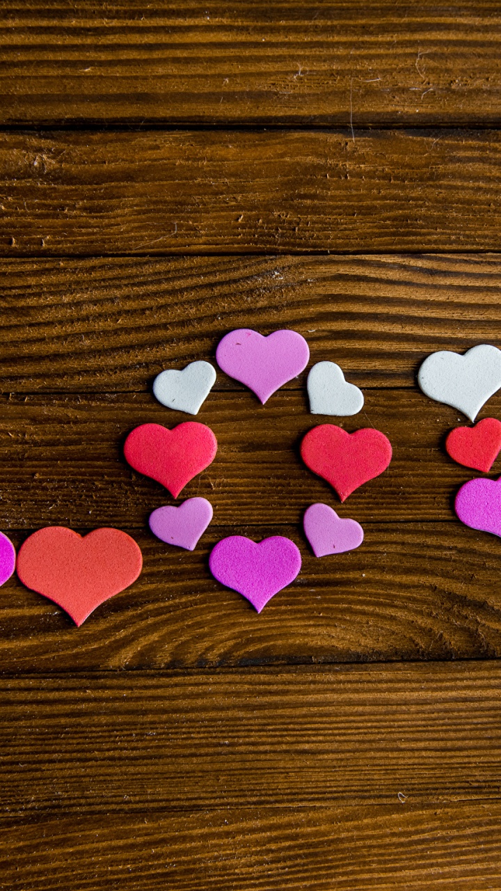 Обои День Святого Валентина, сердце, розовый, любовь, лепесток в разрешении 720x1280