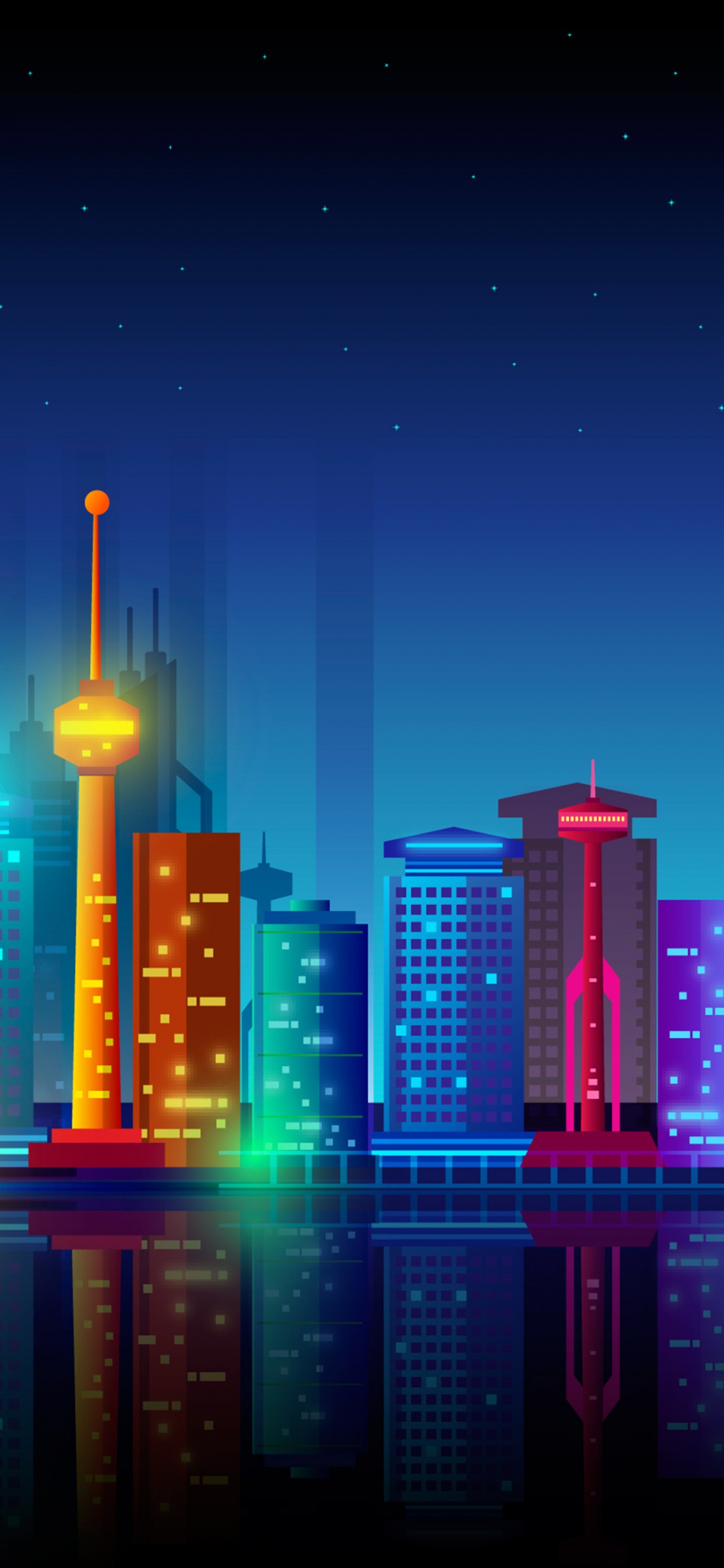 Обои городской пейзаж, мажорель синий, термохимия, здание, небоскреб в разрешении 1242x2688