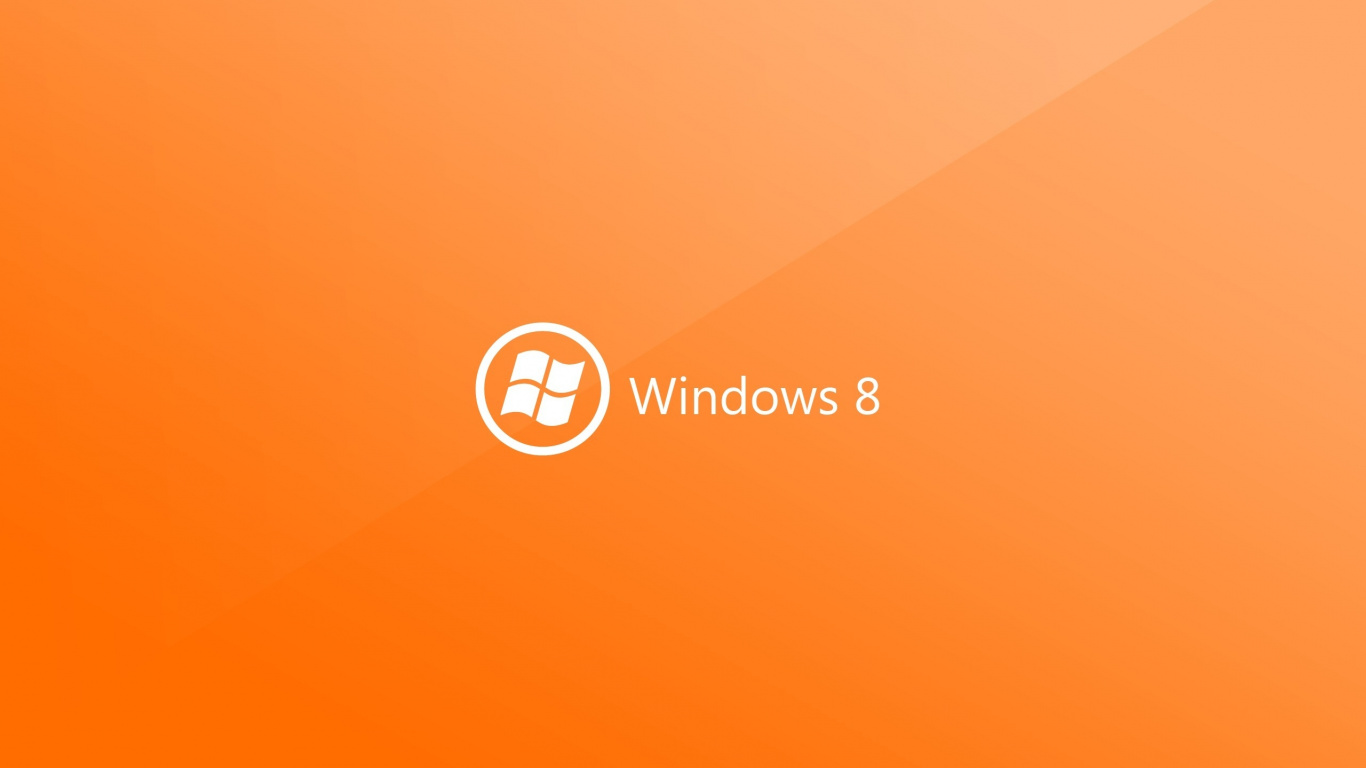 Обои Windows 8, microsoft windows, Апельсин, текст, лого в разрешении 1366x768