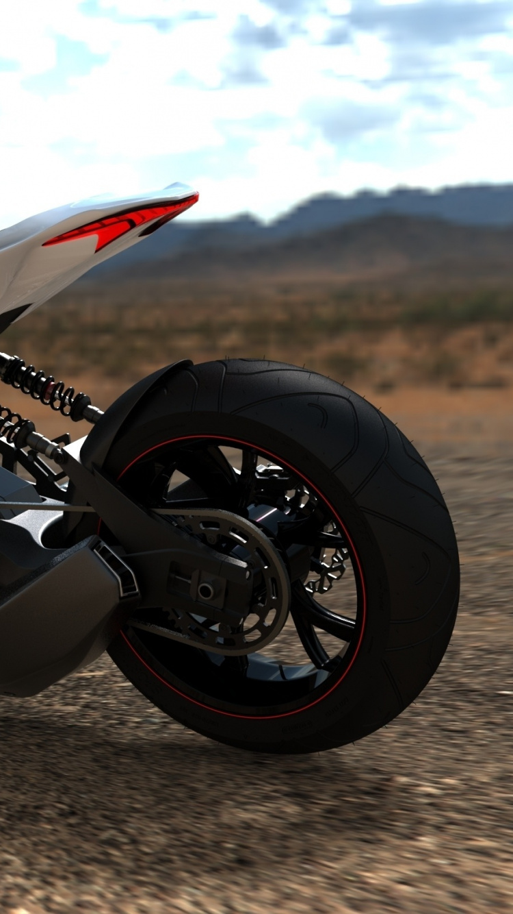 Обои мотоцикл, авто, мотоспорт, концепция, автомобильные шины в разрешении 750x1334