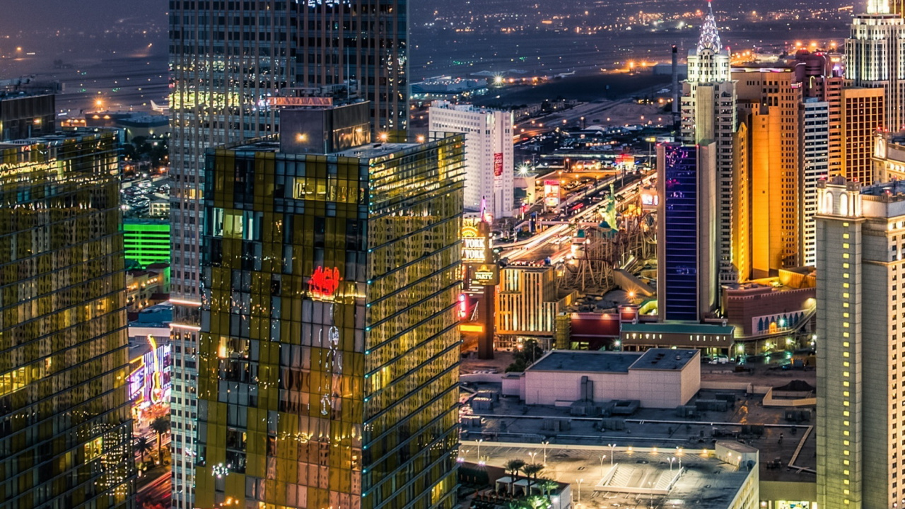 Обои Лас Вегас стрип, международный аэропорт Гарри Рида, небоскреб, здание, вышка в разрешении 1280x720