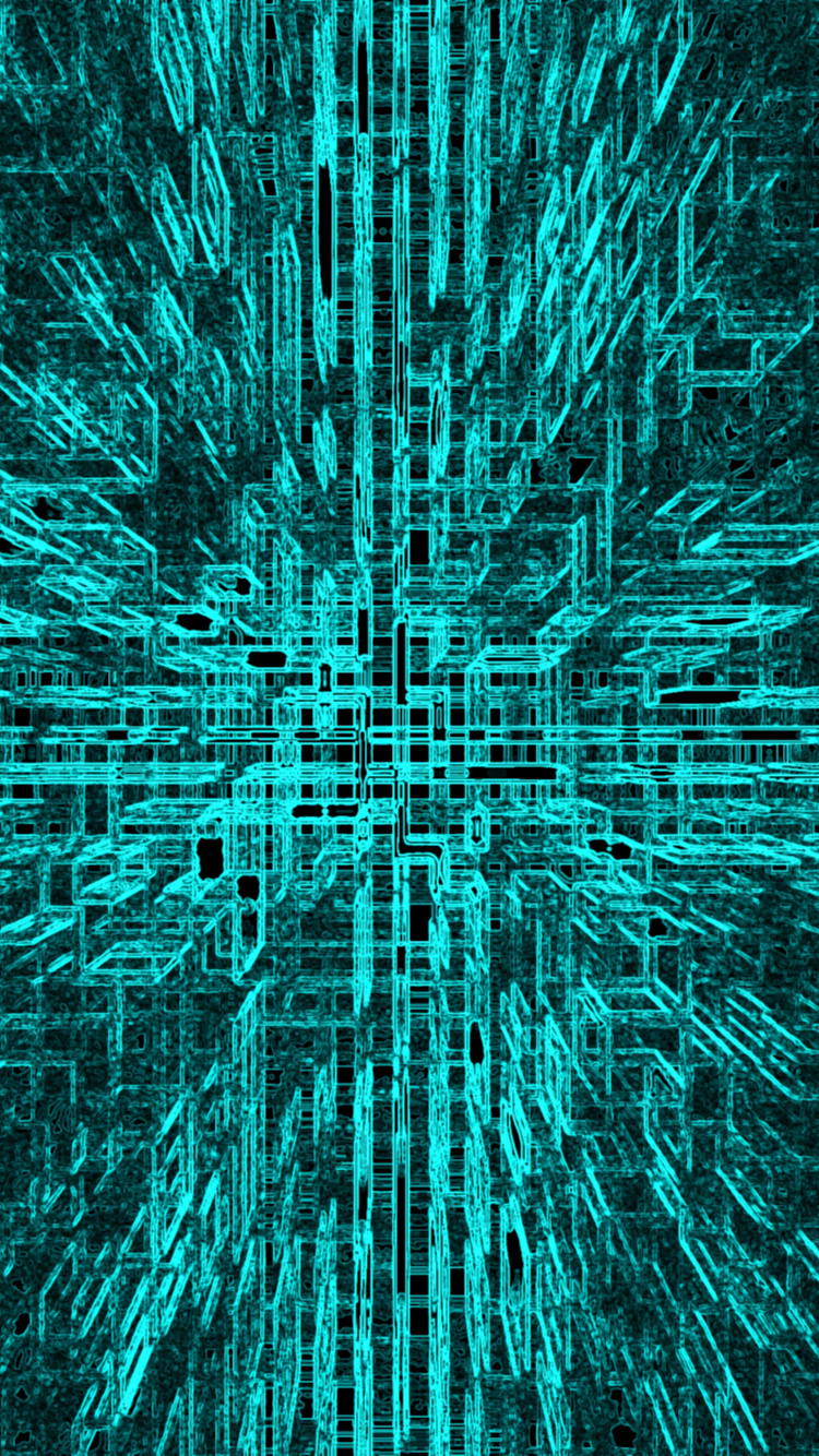 Обои зеленый, синий, бирюза, линия, узор в разрешении 750x1334