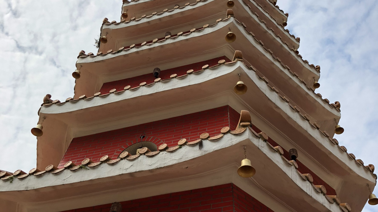 Обои китайская архитектура, китайский язык, архитектура, красный цвет, крыша в разрешении 1280x720