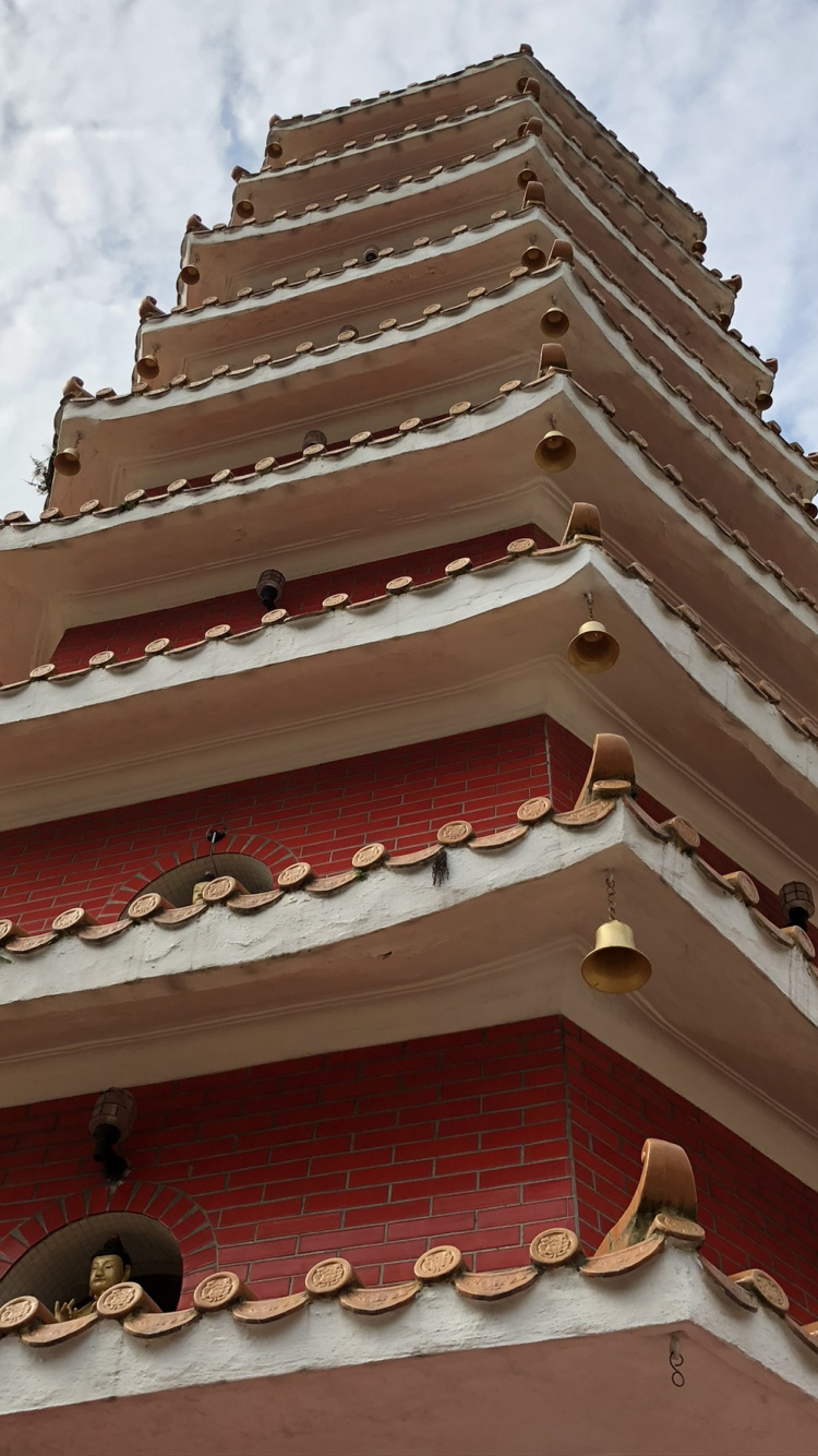 Обои китайская архитектура, китайский язык, архитектура, красный цвет, крыша в разрешении 750x1334