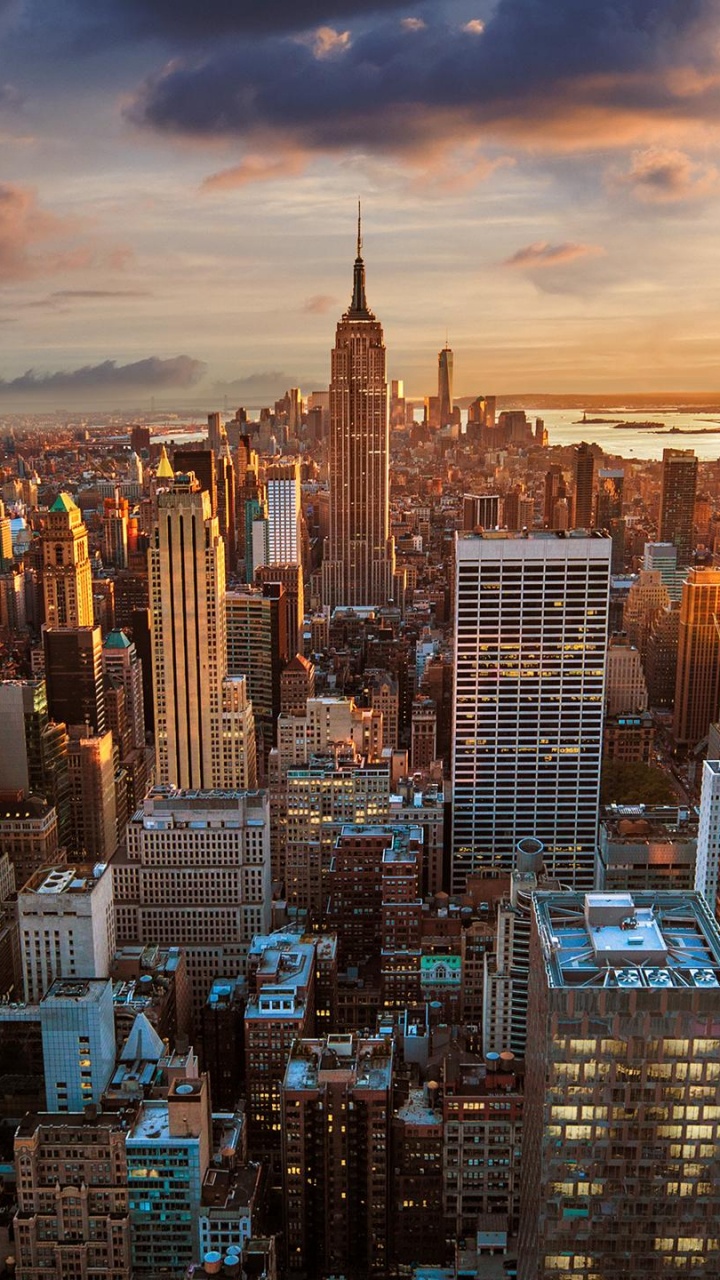 Обои город, городской пейзаж, городской район, метрополия, линия горизонта в разрешении 720x1280