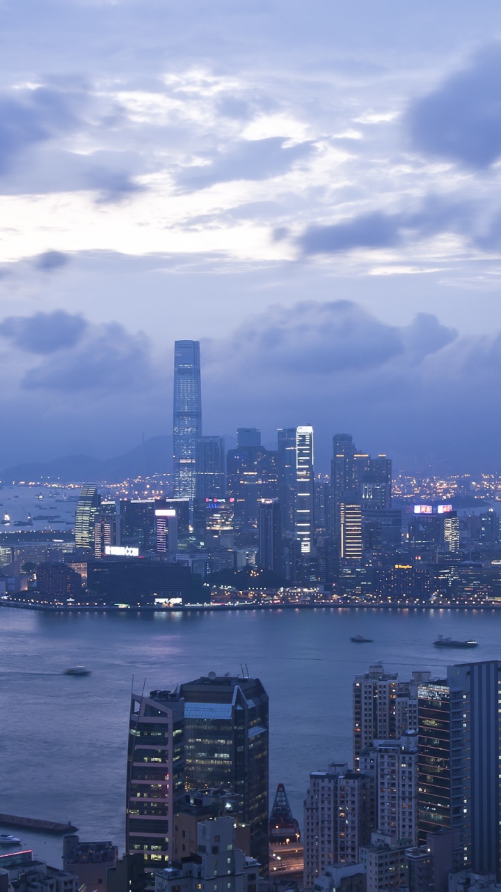 Обои Гавань Виктория, городской пейзаж, город, городской район, метрополия в разрешении 720x1280