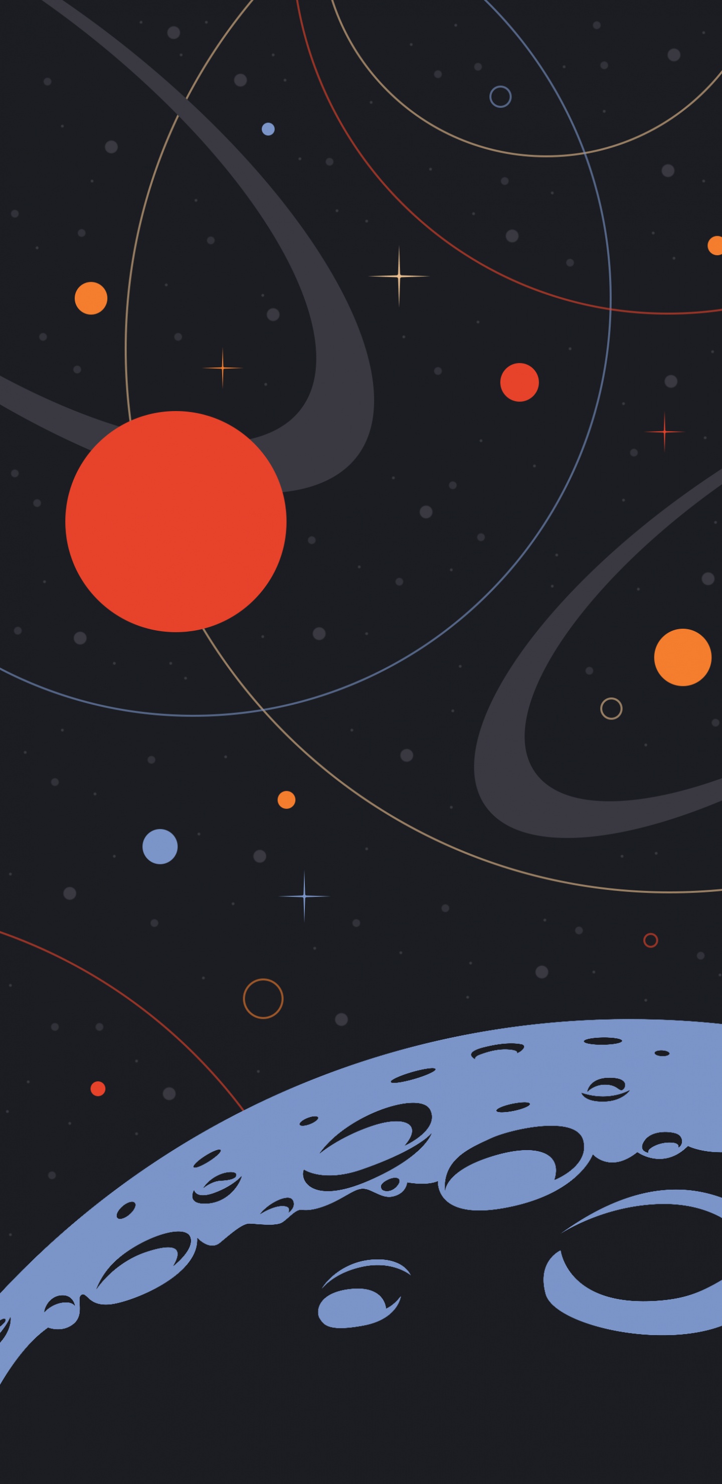 Обои темная гармония, графический дизайн, свет, черный, арт в разрешении 1440x2960