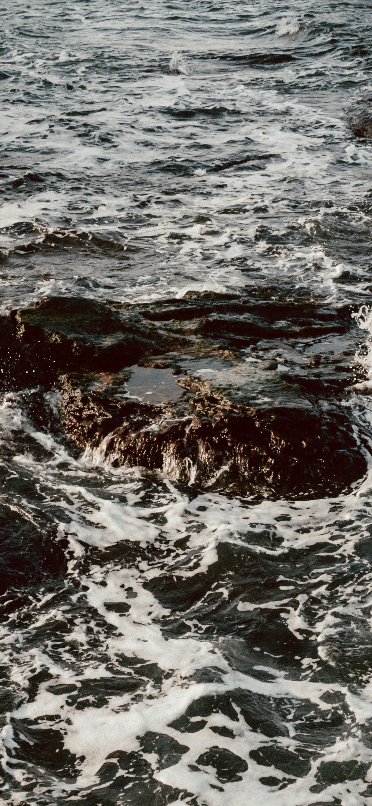 Обои море, побережье, ветровая волна, вода, прилив в разрешении 1242x2688