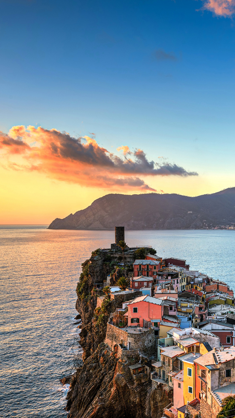 Обои побережье, море, облако, закат, вода в разрешении 750x1334