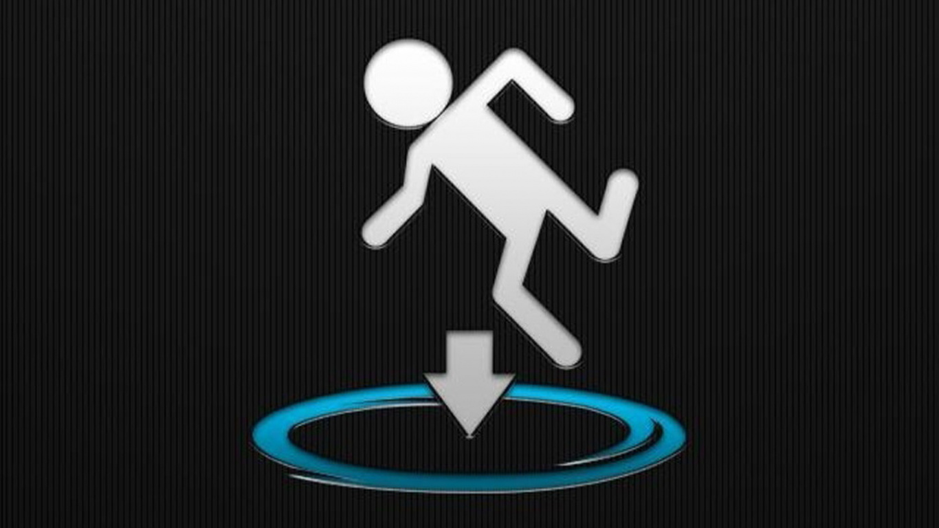 Обои портал, лого, графика, символ, марка в разрешении 1366x768