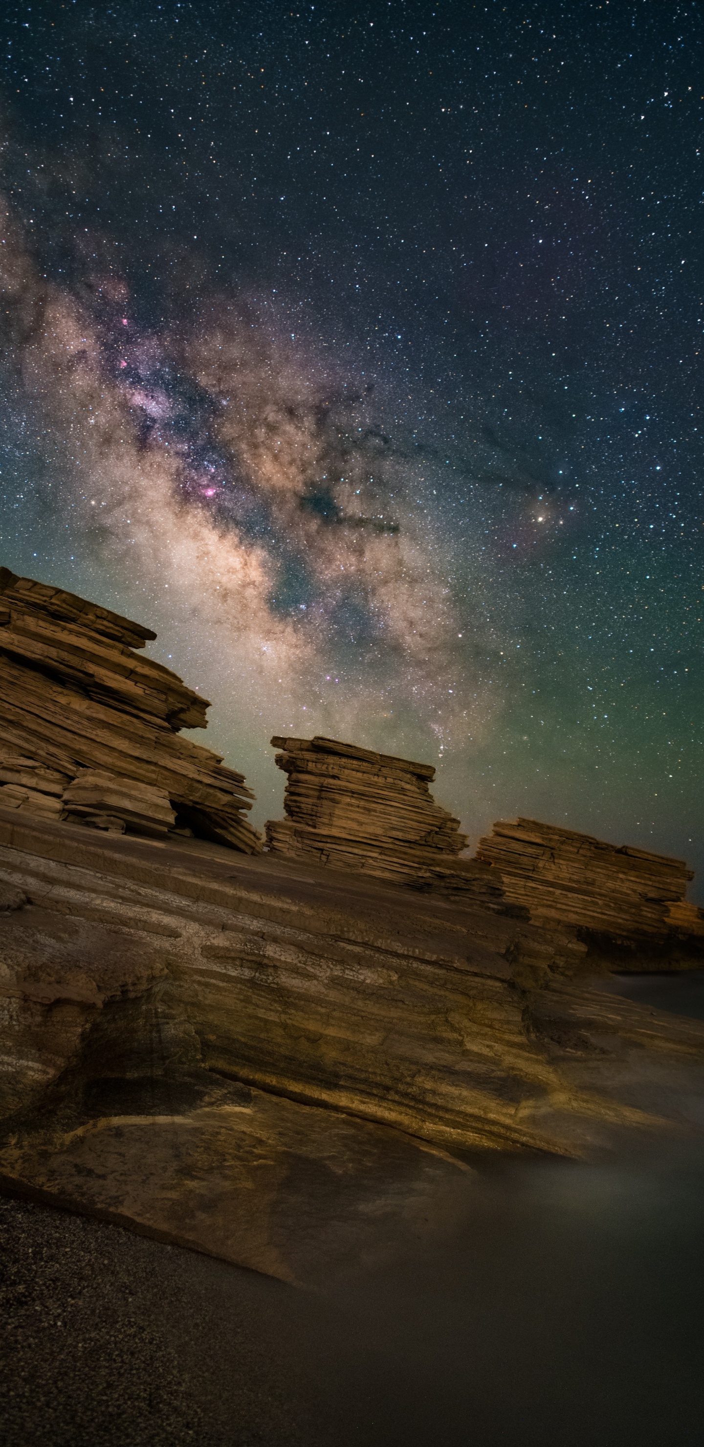 Обои Галактика, Млечный Путь, молоко, звезда, атмосфера в разрешении 1440x2960