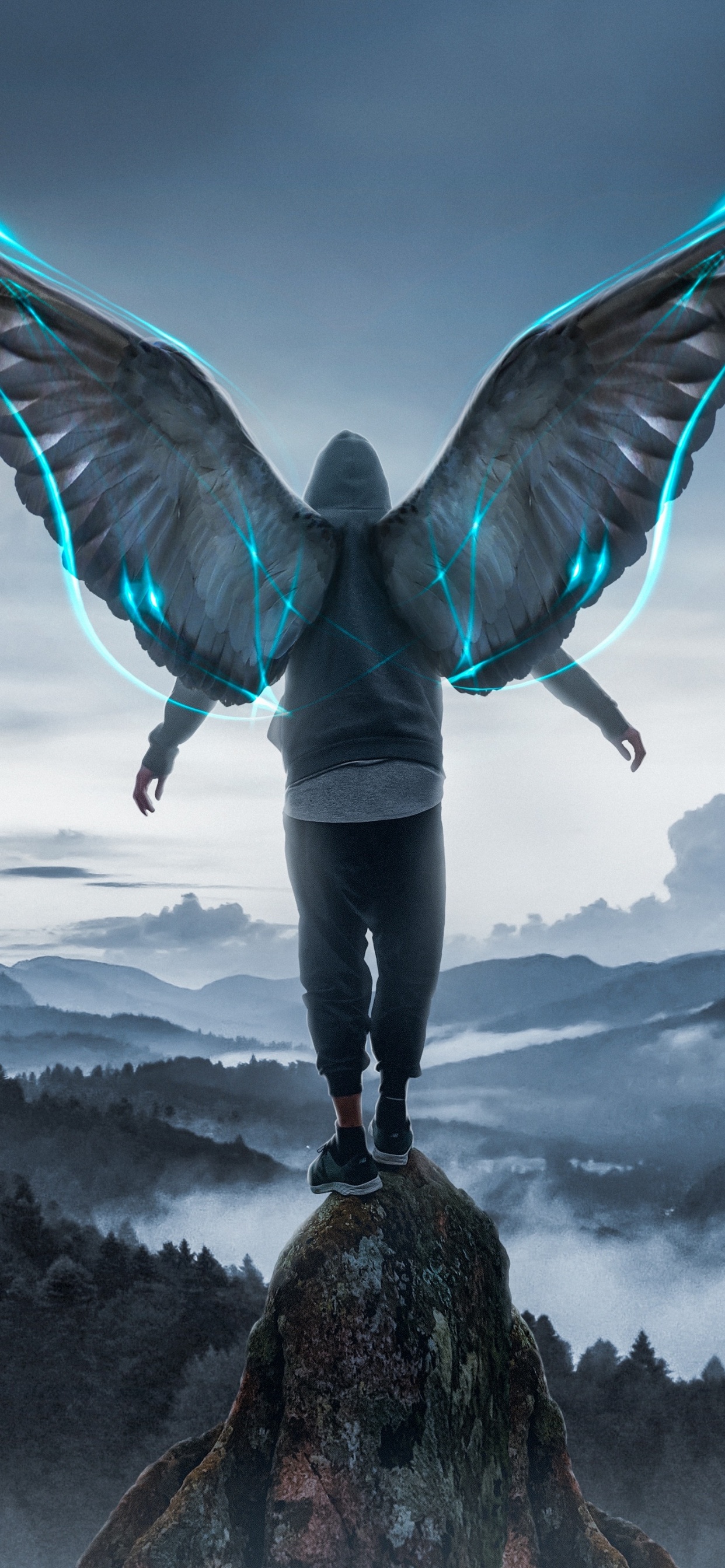 Обои гора, свет, природа, Счастлив, Люди в природе в разрешении 1242x2688