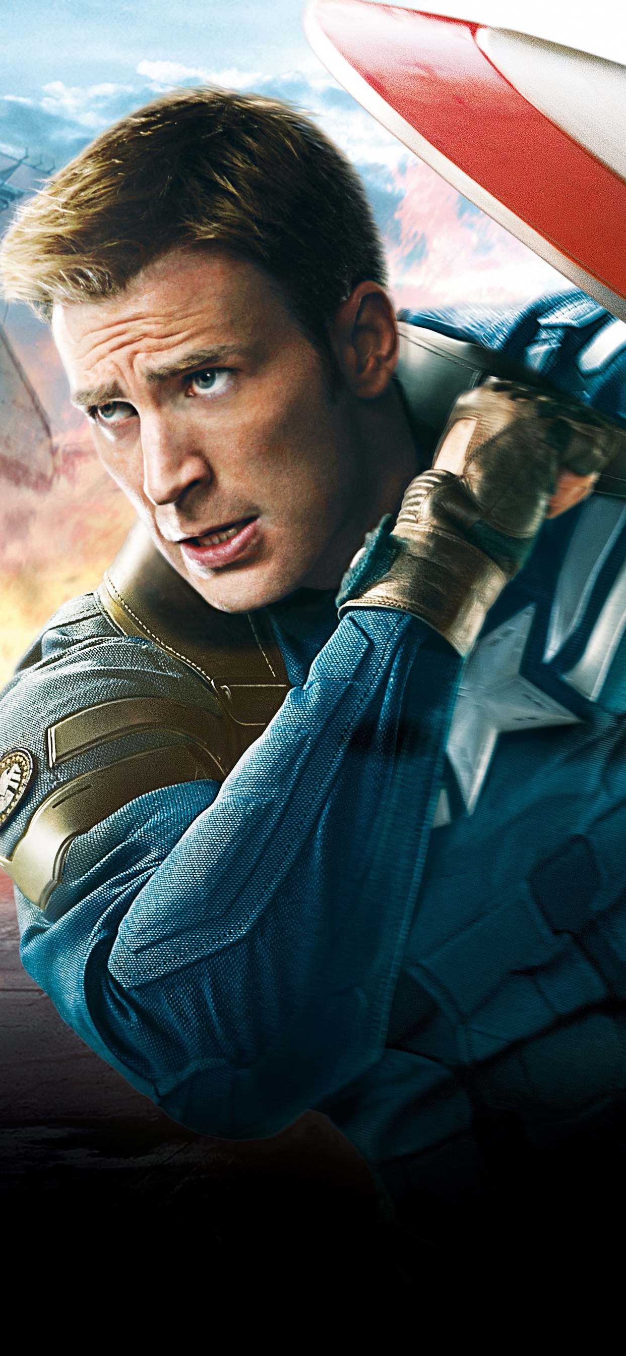 Обои Крис Эванс, Капитан Америка Зимний Солдат, Капитан Америка, супергерой, космос в разрешении 1242x2688